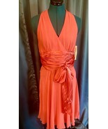 NWT Maggy London Women Petites Silk Salmon Orange Prom Cocktail Dress 10P - £34.61 GBP