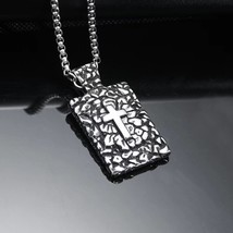 Men&#39;s Women&#39;s Vintage Cross Shield Pendant Necklace Christian Jewelry Chain 24&quot; - £9.46 GBP