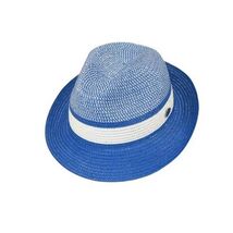 Men's Bently Semi Crushable Fedora Briad Straw Hat Dante DA222 Royal White image 2