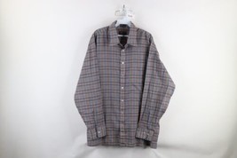 Vtg 70s Streetwear Mens 2XL Big Long Sleeve Collared Button Shirt Rainbow Plaid - £36.98 GBP