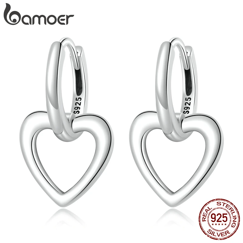 Authentic 925 Sterling Silver Simple Love Ear Buckles for Girl Sterling Silver H - £21.40 GBP