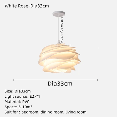 New Danish Designer White Rose Ceiling Chandelier For room Living Room Kitchen P - £147.11 GBP