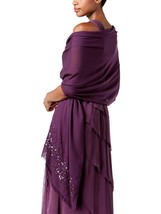 NEW  ADRIANNA PAPELL  PURPLE EMBELLISHED   WRAP SCARF $69 - £38.36 GBP