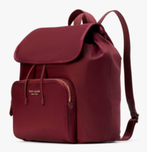 Kate Spade Sam Dark Red Merlot Nylon Medium Backpack K4467 NWT $248 Retail - £99.21 GBP