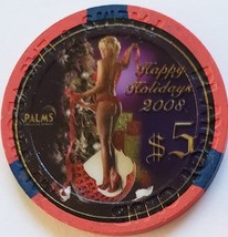 $5 Palms Happy Holidays 2008 Ltd Edtn 1500 Vegas Casino Chip vintage - $12.95