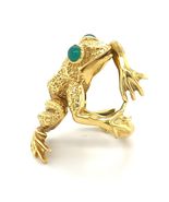 Kurt Wayne 18k Yellow Gold Frog Ring Size 7 Cabochon-Cut Chrysoprase 20 ... - €4.756,43 EUR