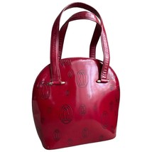 Must de Cartier Paris Handbag Red Bordeaux Patent Leather Vintage Bag Tote - $3,244.68 MXN