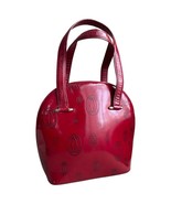 Must de Cartier Paris Handbag Red Bordeaux Patent Leather Vintage Bag Tote - $3,244.68 MXN