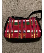 Vibrant Fabric Patchwork Purse Embroidered Threaded Designs - £7.86 GBP