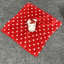 Hudson Baby Lovey Unicorn Polka Dot Red Soft Plush Security Blanket 14x14 Baby - £11.36 GBP