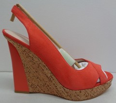 Pelle Moda Size 10 M ROSEY Flamingo Orange Suede Wedge Sandals New Womens Shoes - £94.46 GBP