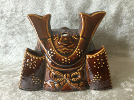 Vintage Brown Ceramic Japanese Samurai Warrior Helmet Alcohol Cocktail D... - £26.32 GBP