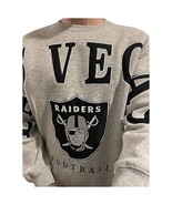 Las Vegas Raider Sweatshirt Mens M Gray Spell Out All Over Print Logo Cr... - $542.93 MXN