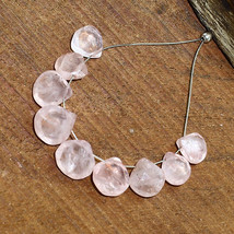 Rose Quartz Faceted Heart Beads Briolette Natural Loose Gemstone Making Jewelry - £3.89 GBP