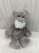 Ty Attic Treasures Kit the Kitty Cat Gray White kitten pink nose 2017 - $13.64