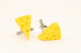 Cheese Wedge CUFFLINKS - Football Cheesehead Wisconsin Green Bay Packers Rodgers - £15.36 GBP