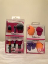 2X Real Techniques Brush Set + Drying Stand and One Pack Of 6miracle Sponges. - $24.25