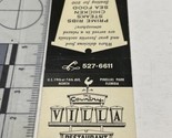 Matchbook Cover Country Villa Restaurant Lounge  Pinellas Park FL gmg Un... - $12.38