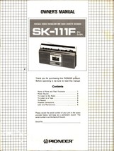 Pioneer SK-111F Radio Add. Service Manual *Original* vintage - $22.24