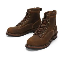New Handmade Vintage British Casual Men Ankle Boots Autumn Winter Cow Leather Sh - £169.91 GBP