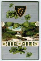 St Patrick&#39;s Day Postcard Cromwell Bridge Glengariff Harp Clover Germany... - £16.06 GBP