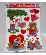 Vintage Valentine&#39;s Day Magic Cling Window Decorations Panda Brown Polar... - £3.95 GBP