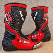 Suzuki GXSR Biker Leather Motorcycle Boot For Men Rider shoes - $191.70