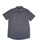 Axist Men&#39;s Size M/M Medium Front Pockets Button-Up Gray Short Sleeve Shirt - £14.34 GBP