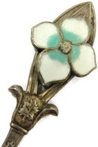 Vintage Radium B.C. Souvenir Spoon 925 Sterling Silver Enamel Flower - £63.49 GBP