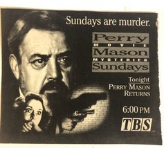 Perry Mason Returns Tv Movie Print Ad Vintage Raymond Burr TBS TPA2 - £4.66 GBP