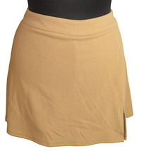 Shein Tan Textured Stretchy Front Slit Mini Skort Plus Size 2XL - $14.99