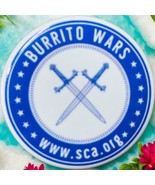 Burrito Wars SCA Crossed Swords Blue White Pinback Button Pin - $180.87 MXN