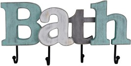 Multicolor Wooden Bath Word Sign Freestanding Block Letters Wall Mounted... - £19.10 GBP