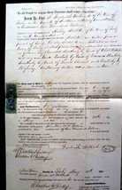 1865 antique DEED INDENTURE DERBY CT Frederick Holbrook Ashley Nettleton - $47.03