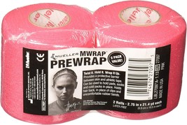 Mueller Sports Medicine MWrap, Pink, 2.75&quot; X 21.4 Yd Roll, 2 Pack - £17.57 GBP