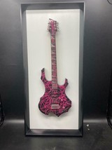 E.M. Zak Guitar Hand Signed Original One of a Kind Framed Black &amp; Pink Rock - £1,316.55 GBP