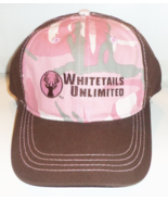 NEW WOMENS WHITETAILS UNLIMITED BROWN W/ PINK CAMOUFLAGE NOVELTY BASEBAL... - $23.33