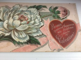 No 3 Nash Gold Metallic White Flower and Rose Heart and Poem Valentines Postcard - £6.33 GBP