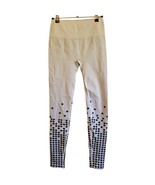 Fabletics Womens Small Ribbed Knit Black White Star High Rise Leggings - $33.85 CAD