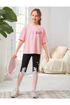 Kids Unisex Oversize Pink Barbie Printed T-shirt - £5.50 GBP