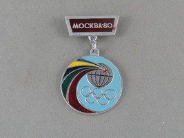 Vintage Olympic Pin - Moscow 1980 Globe Logo - Medallion Pin - $19.00