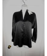 NWT BLACK SILK VINCE TOP BLOUSE XS - $123.42 CAD