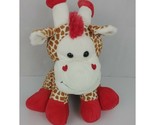 Retired 2015 Animal Adventures Plush GIRAFFE w/ Red Hooves Heart Large 18" - $6.92