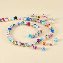 Graffiti Glass Beads 8mm Assorted Lot Mixed Bulk Jewelry Supplies Speckled 420pc - £14.27 GBP