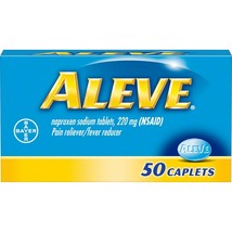 Aleve Pain Reliever/Fever Reducer Naproxen Sodium Caplets, 220 mg, 50 Ct.. - £11.92 GBP