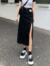 Streamgirl Maxi Jeans Skirt Women Denim Long Skirts Summer 2023 Vintage Maxi Ski - £40.34 GBP+