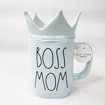 Rae Dunn Boss Mom Mug With Crown Topper Blue NEW - £31.44 GBP