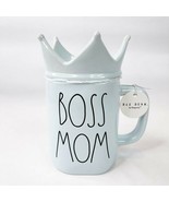 Rae Dunn Boss Mom Mug With Crown Topper Blue NEW - £33.08 GBP