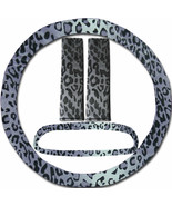 Steering wheel cover, seat belt covers &amp; rear view mirror cover  Gray Le... - $25.41 CAD