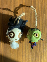 Set Of 2 Pier 1 Import Halloween Ornaments Frankenstein Monster &amp; Bride Of Frank - £78.45 GBP